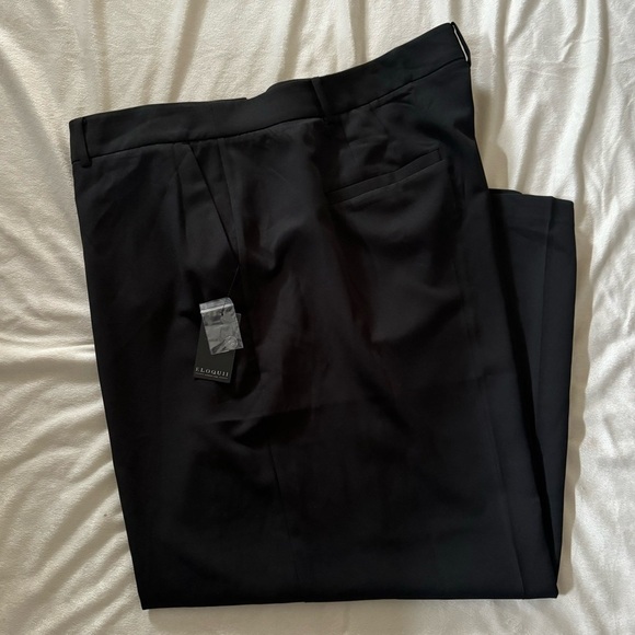 Eloquii Elements Wide Leg Trousers in Black Onyx - Picture 2 of 9